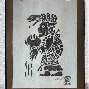 Vintage Ixchel Mayan Goddess Print 18"h x 13"w BALAM Studio Unframed